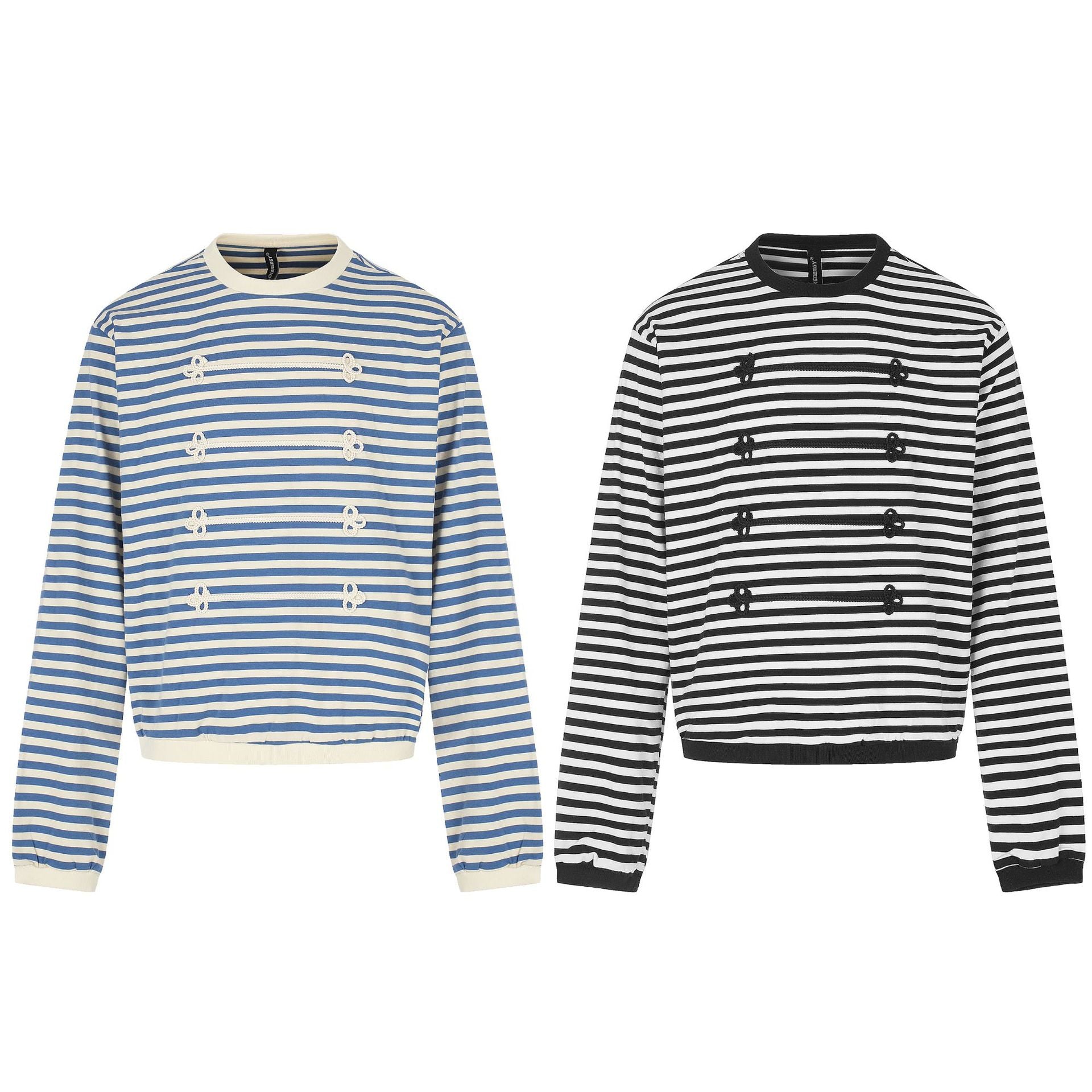 Women's maritime striped sweatshirt with decorative cords Chichicherry