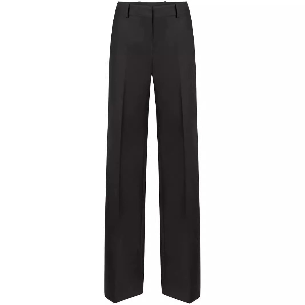 Ladies high-waisted wide pinstriped pants in tailoring style Chichicherry
