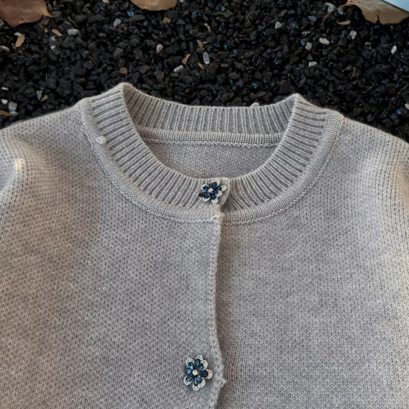 Unisex Kuscheliger melierter Feinstrick-Pullover mit Raglanärmeln und geripptem Rundhals Chichicherry