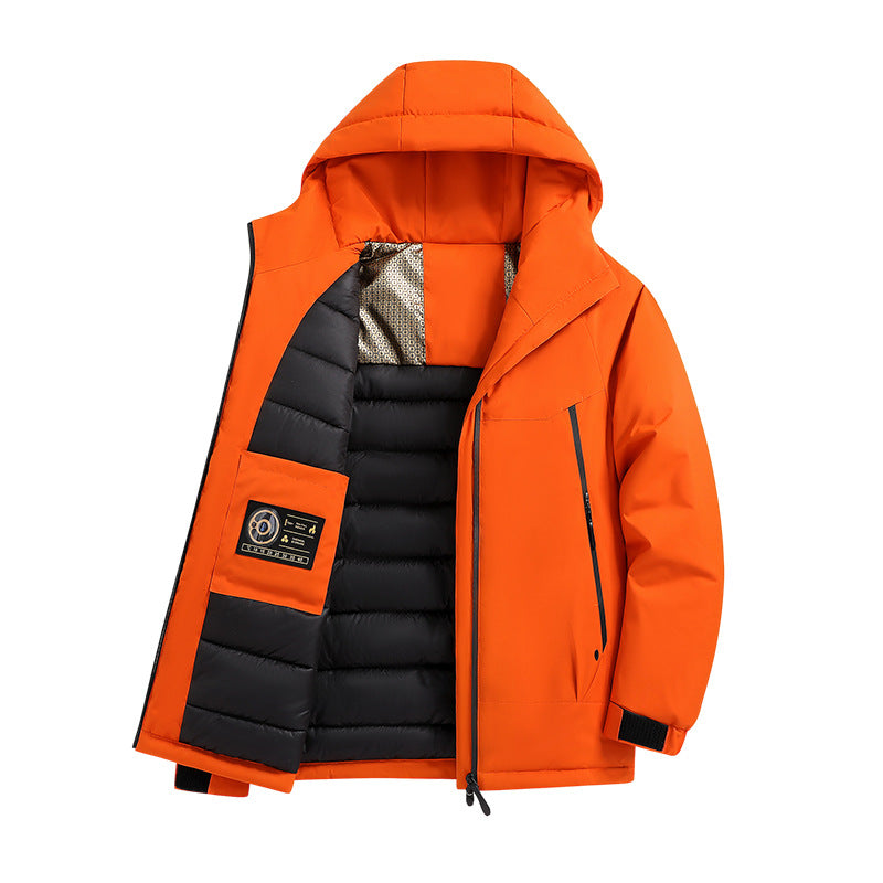 Men's Insulated Softshell Parka with Technical Hood, Windproof Outer Shell and Inner Pockets Chichicherry