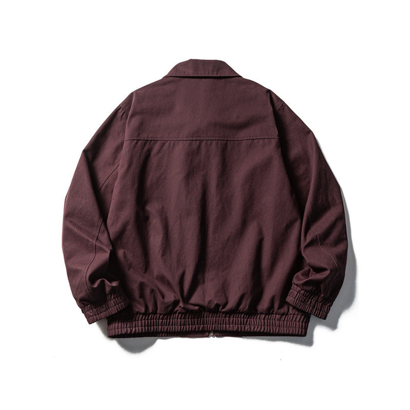 Men's Boxy Field Jacket in Utility Look with Stand-up Collar, Full-length Zipper and Elastic Hem Chichicherry