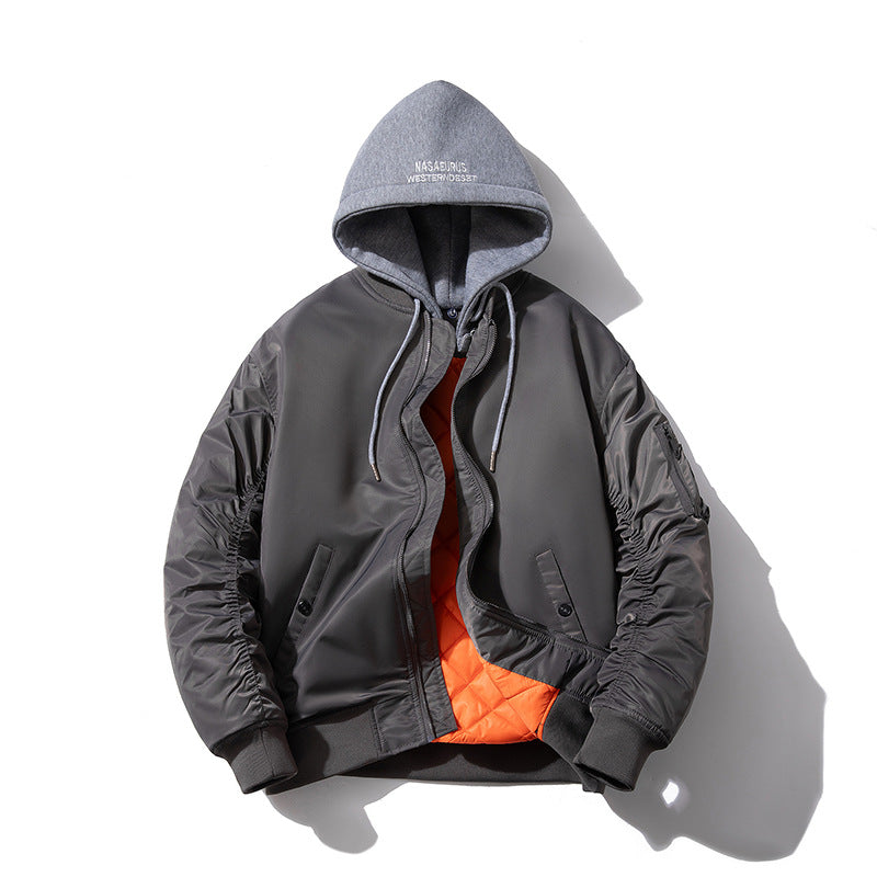 Men's Quilted Bomber Jacket with Stand-Up Collar, Padded Cut and Arm Pocket Chichicherry