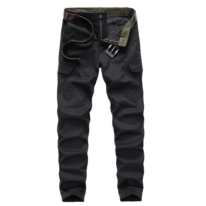 Men's Cargo Jogger Pants with Elastic Waistband, Knee Insert and Multiple Pockets Chichicherry