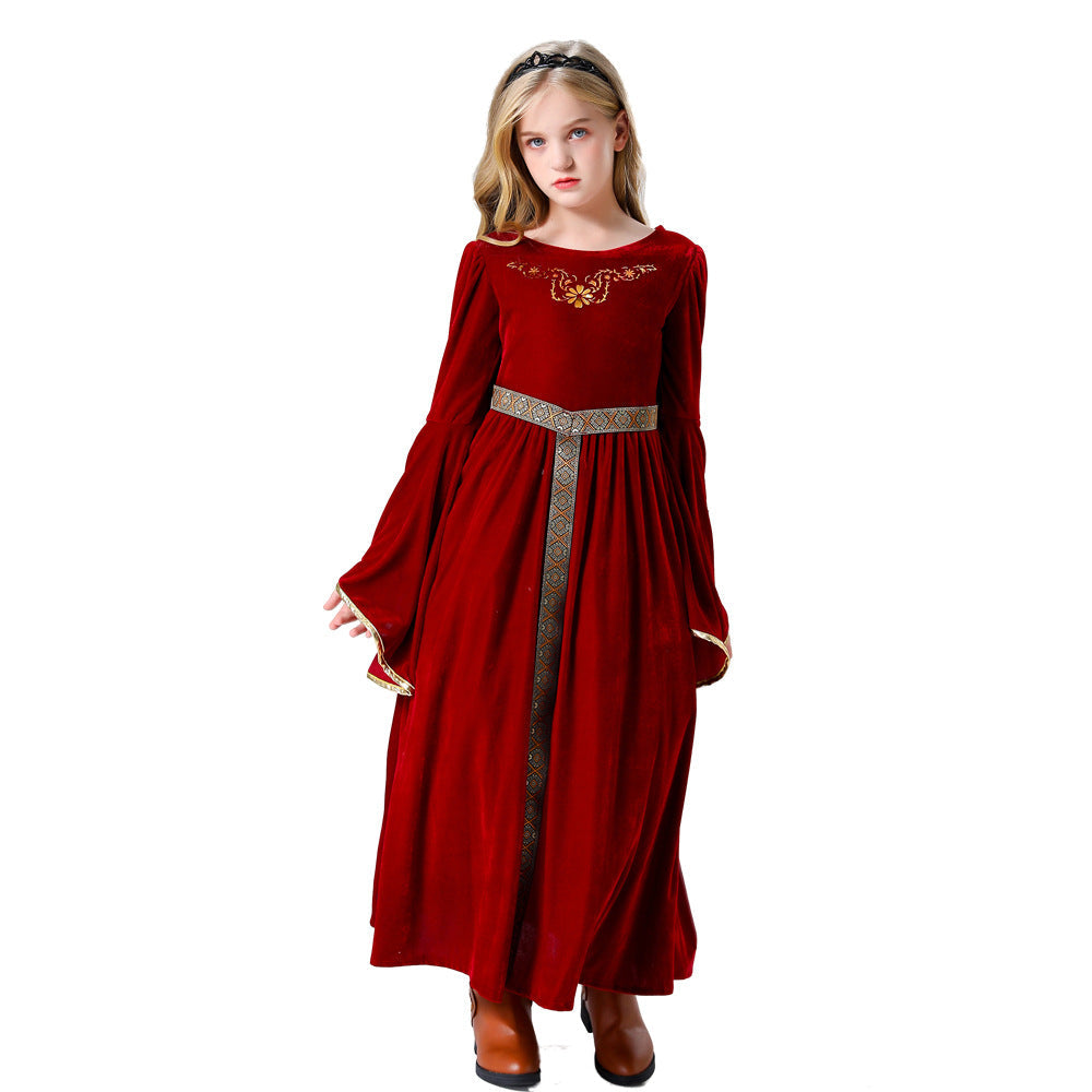 Girls Fairy-tale Velvet Dress with Elegant Details Chichicherry