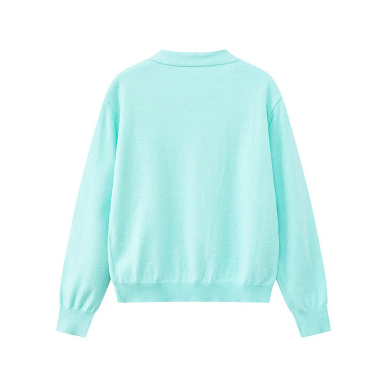 Women's Two-Layer V-Neck Cardigan with Integrated Henley Inner Layer Chichicherry