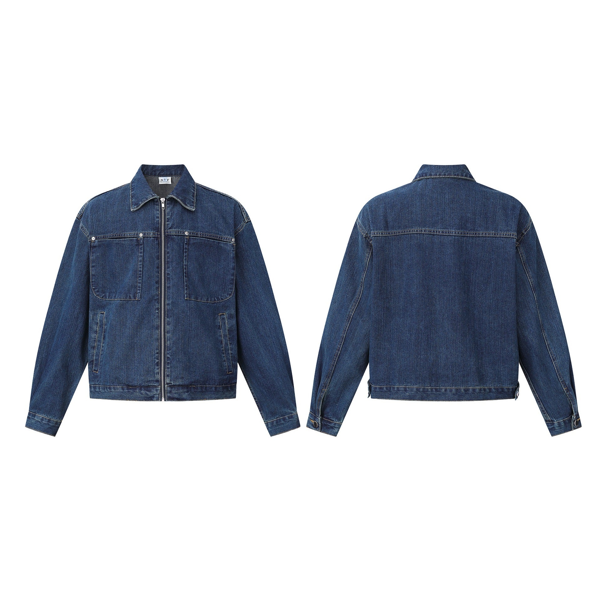 Unisex casually cut denim blouson jacket with full zip Chichicherry