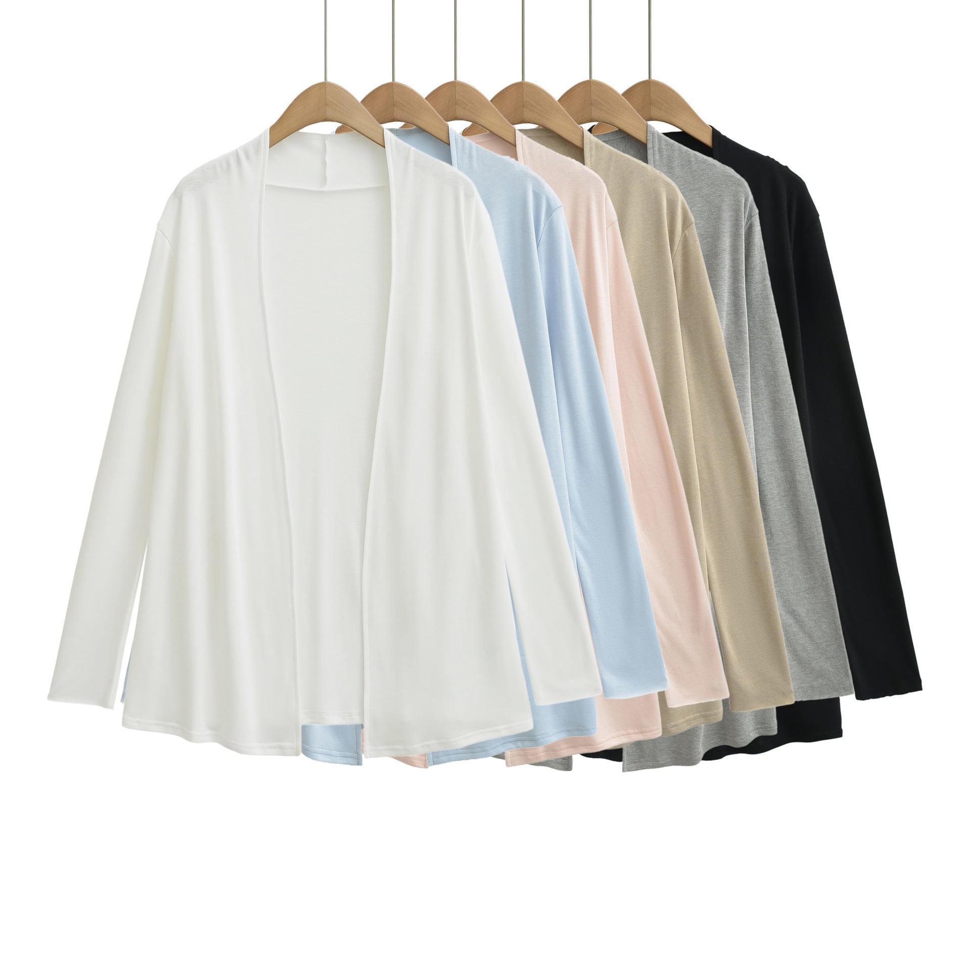 Women Open Flowing Jersey Cardigan with Waterfall Edge Chichicherry