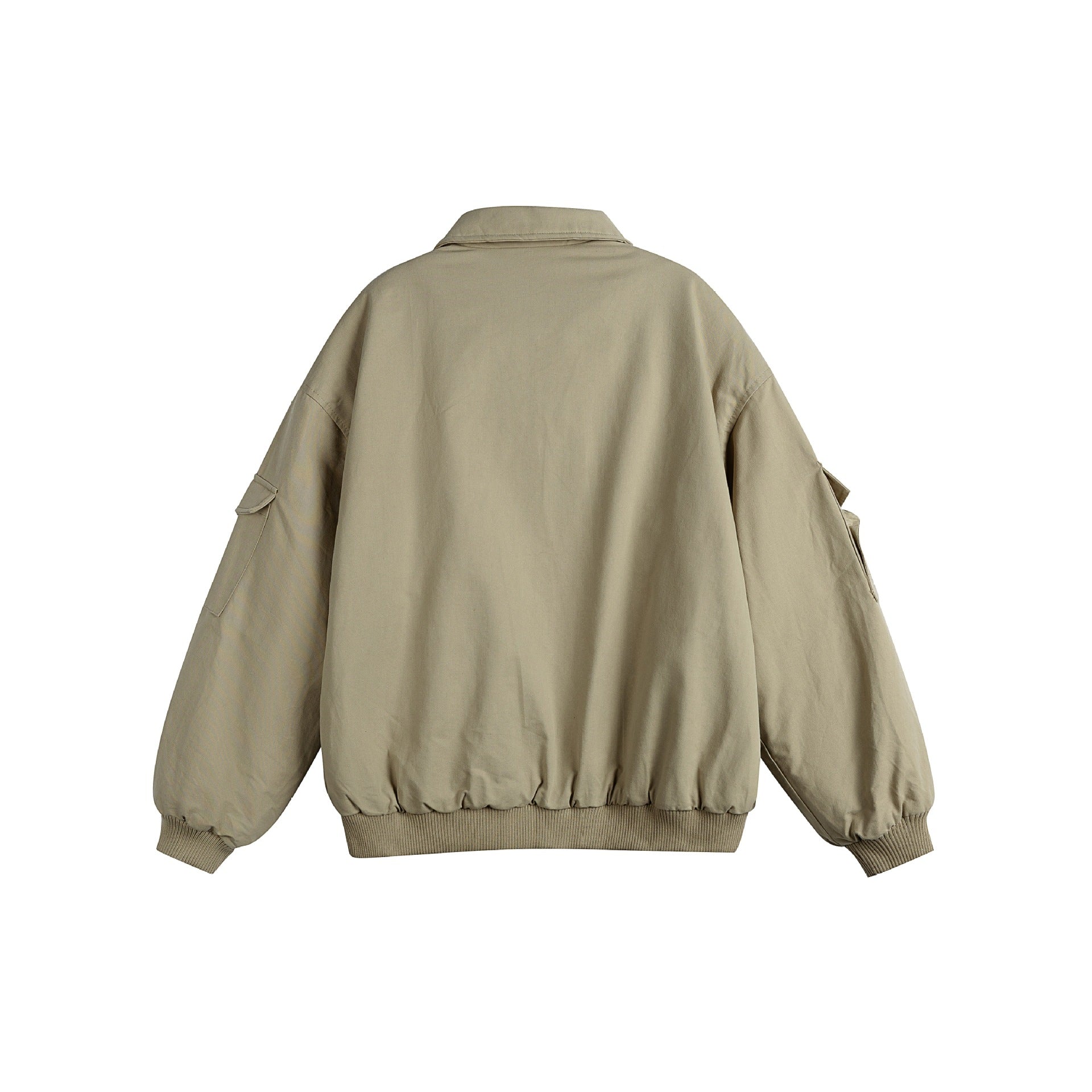 Unisex Boxy Utility Blouson Jacket with Zip Details and Functional Flap Pockets Chichicherry
