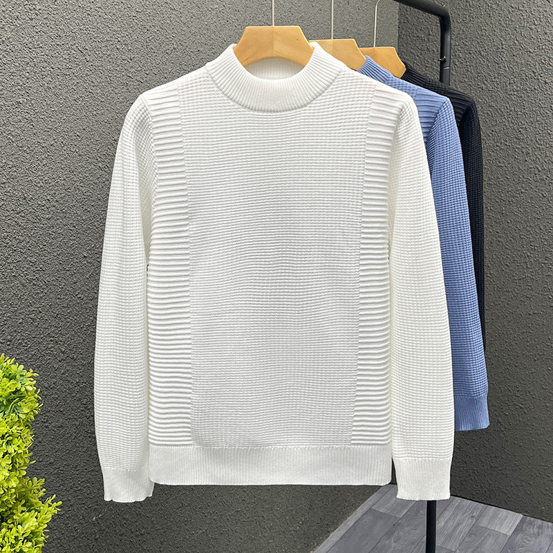Damen Feinstrickpullover mit strukturierter Waffel- und Rippenstruktur und Stehkragen Chichicherry