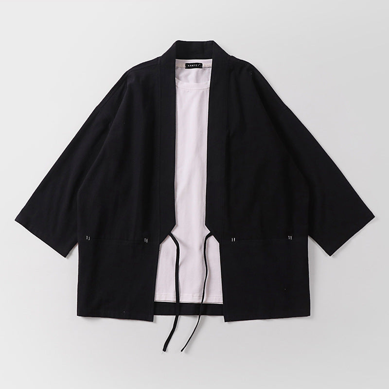 Unisex Kimono-Haori-Jacket with tie belt and three-quarter sleeves Chichicherry