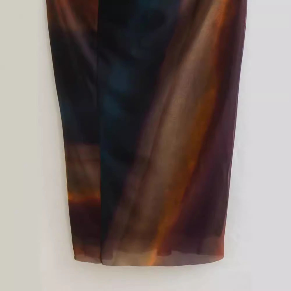 Women's Figure-Hugging Midi Dress with Side Draping and Round Neckline Chichicherry