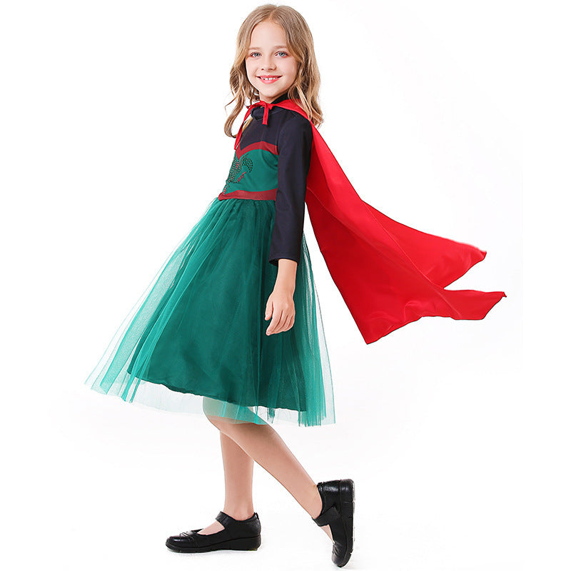 Girl's costume as a charming princess with tulle skirt and cape Chichicherry