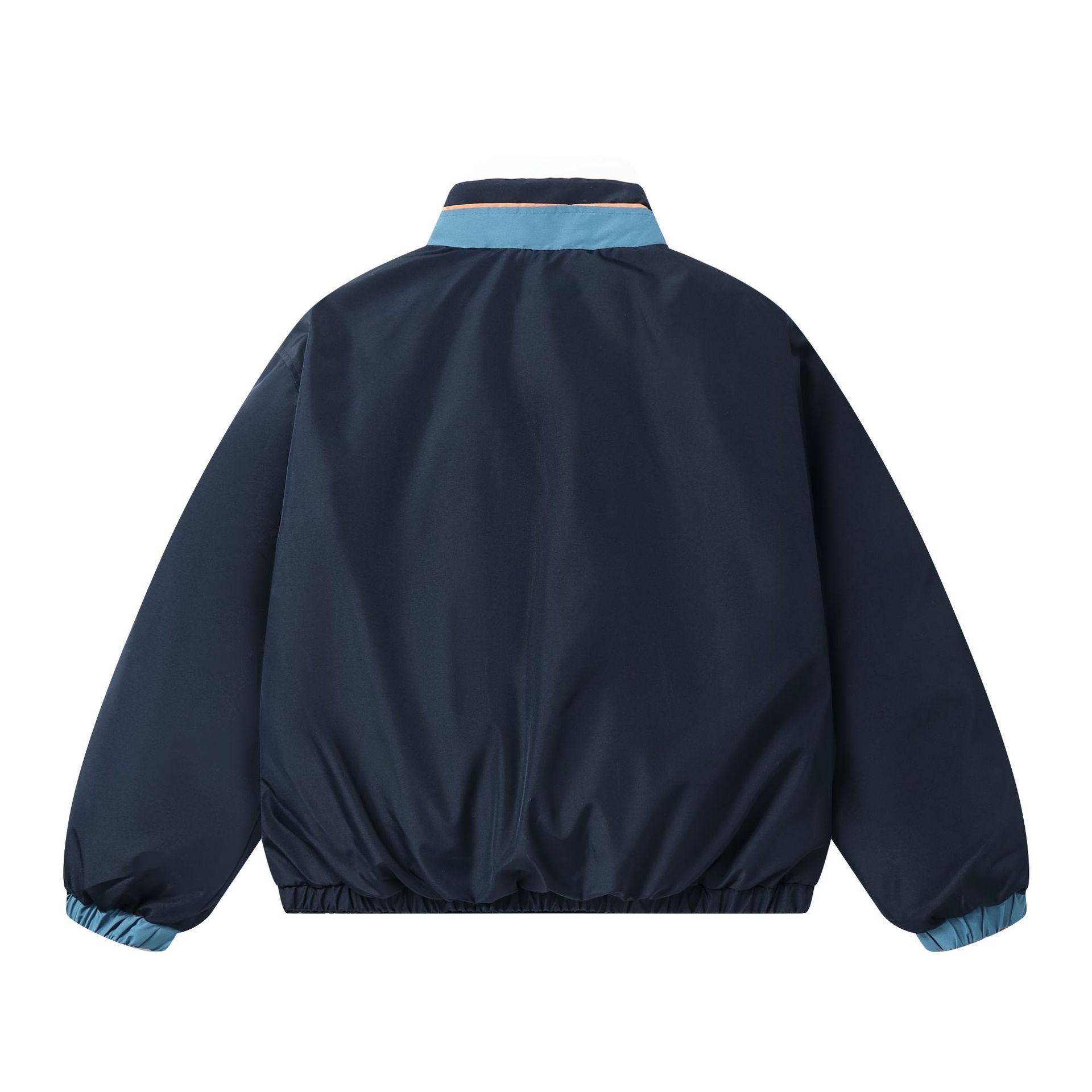 Women's Boxy Lightweight Windbreaker with High Stand Collar and Contrast Trimmed Side Pockets Chichicherry