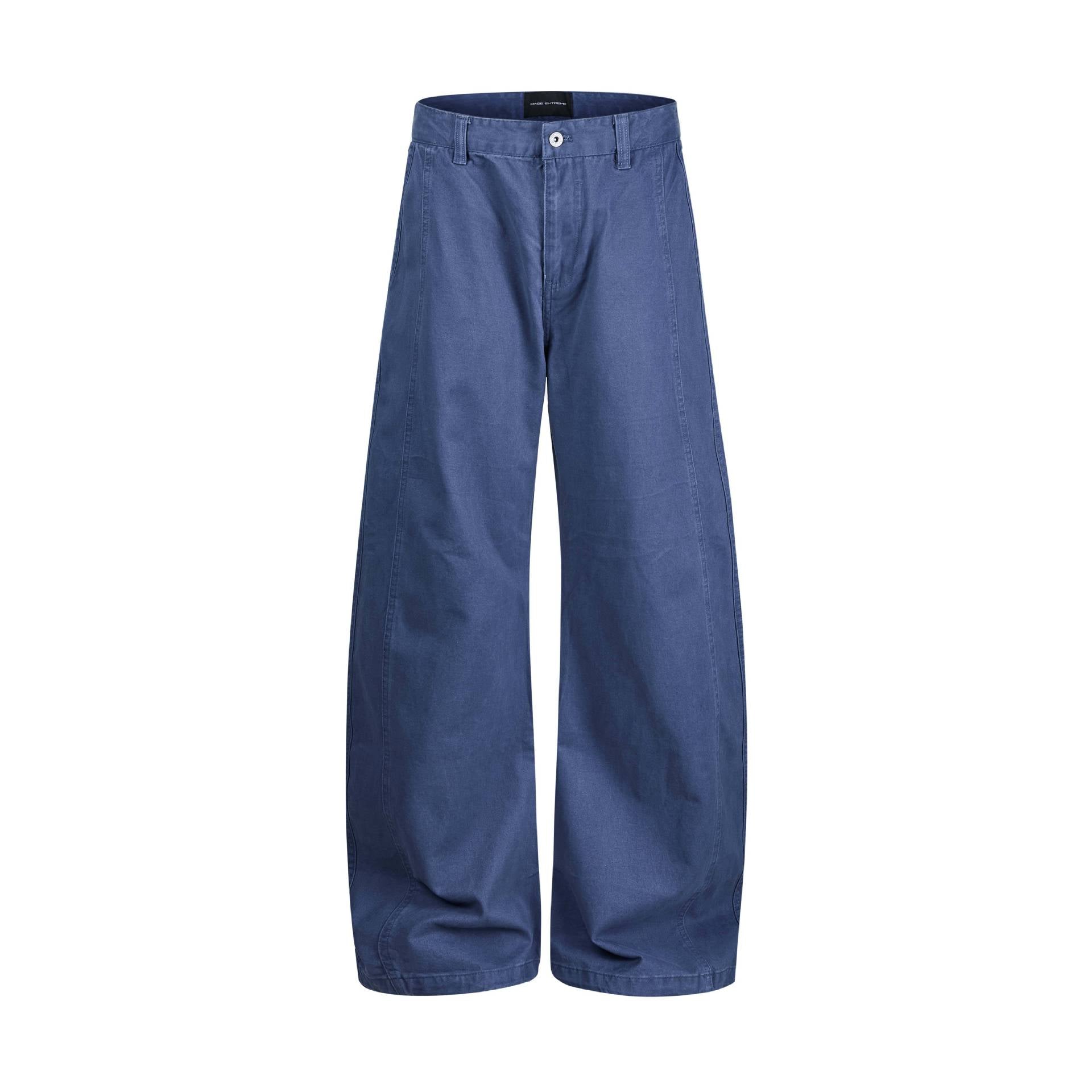 Women's wide ankle-length trousers with high waist made of cotton denim Chichicherry