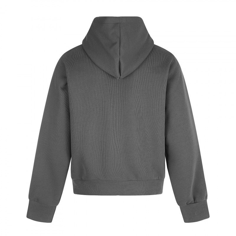 Unisex Oversize Hoodie Sweat Jacket with full zip, studded trim, and graphic front print Chichicherry