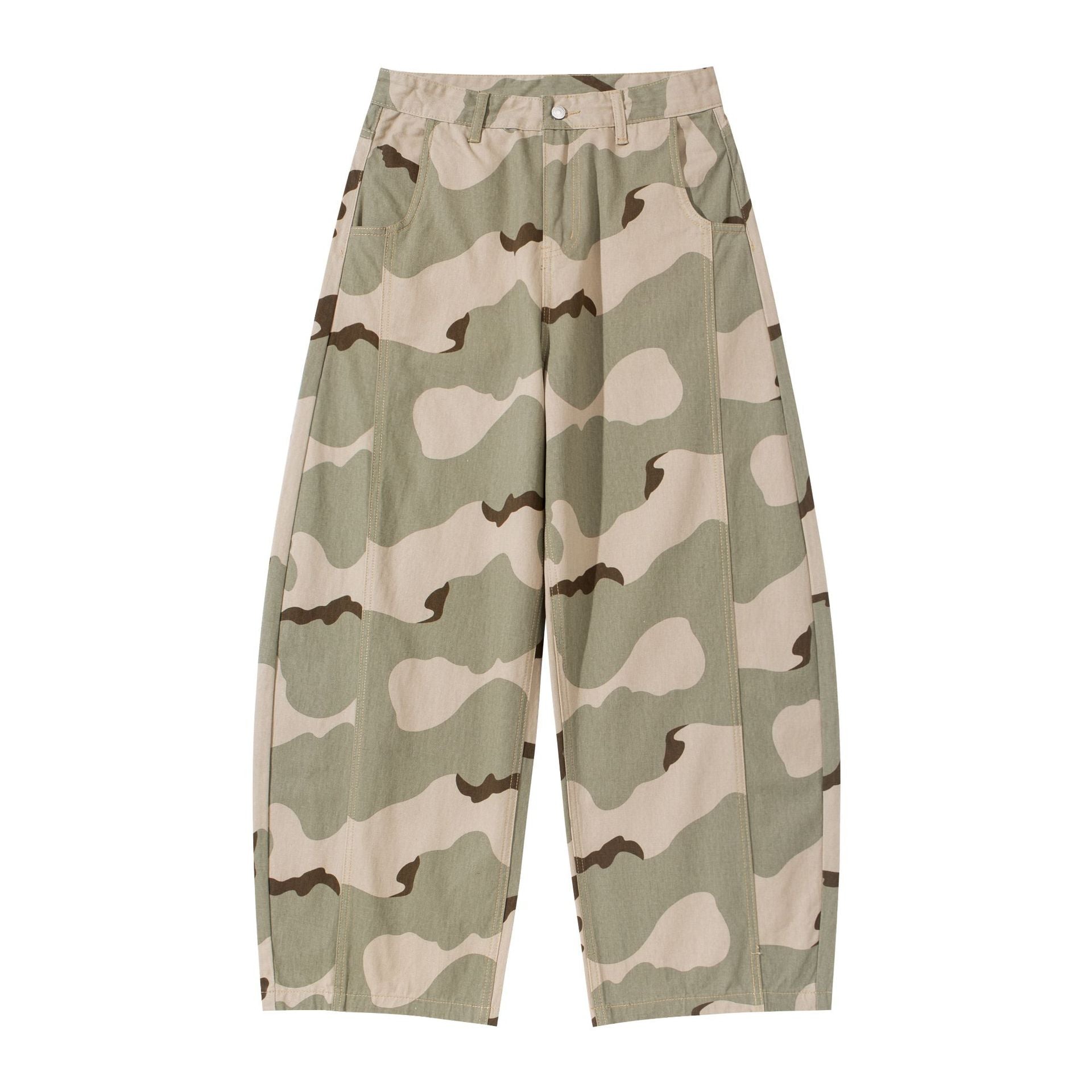 Women's Wide Cropped Cargo Pants in Camouflage Utility Look Chichicherry