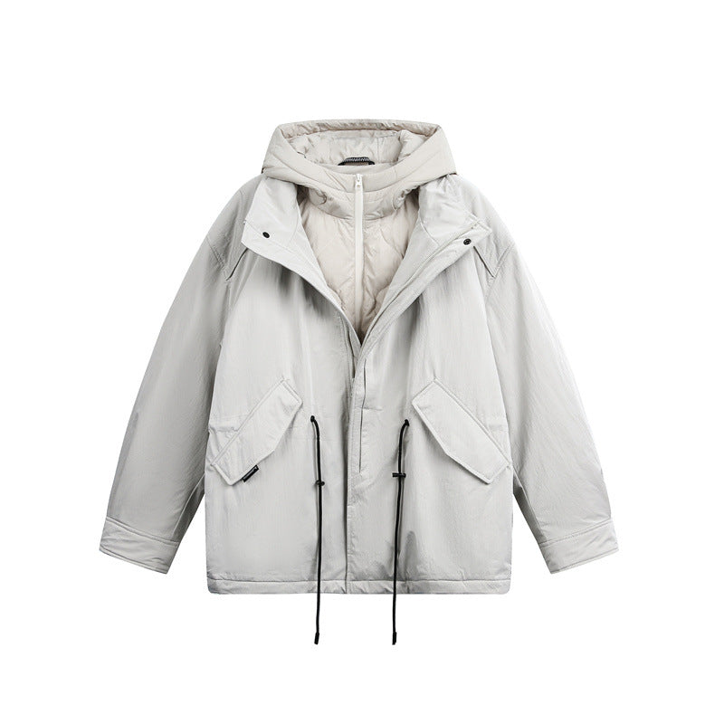 Men's Oversize Parka with Quilted Padding and Drawstring Chichicherry