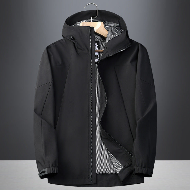 Men's softshell rain and transitional jacket with hood, windproof membrane and breathable mesh lining Chichicherry