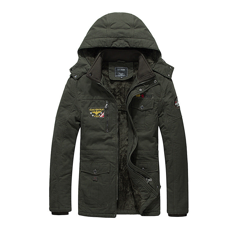Men's Padded Hooded Parka with Teddy Lining, Utility Pockets and Durable Canvas Look Chichicherry