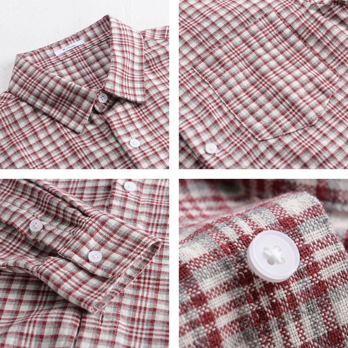 Men's Checked Flannel Overshirt in Relaxed Fit with Chest Pocket Chichicherry