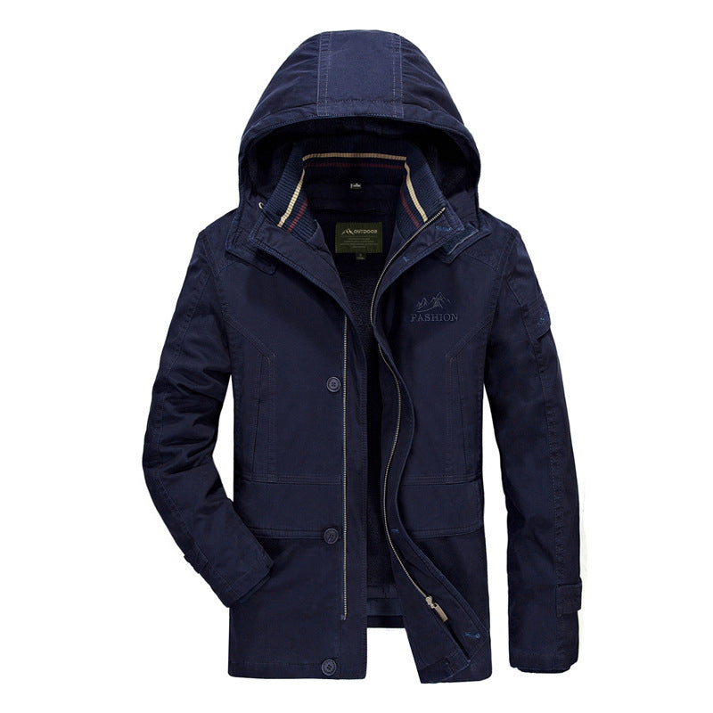 Men's hooded parka with teddy lining and multifunctional utility pockets Chichicherry