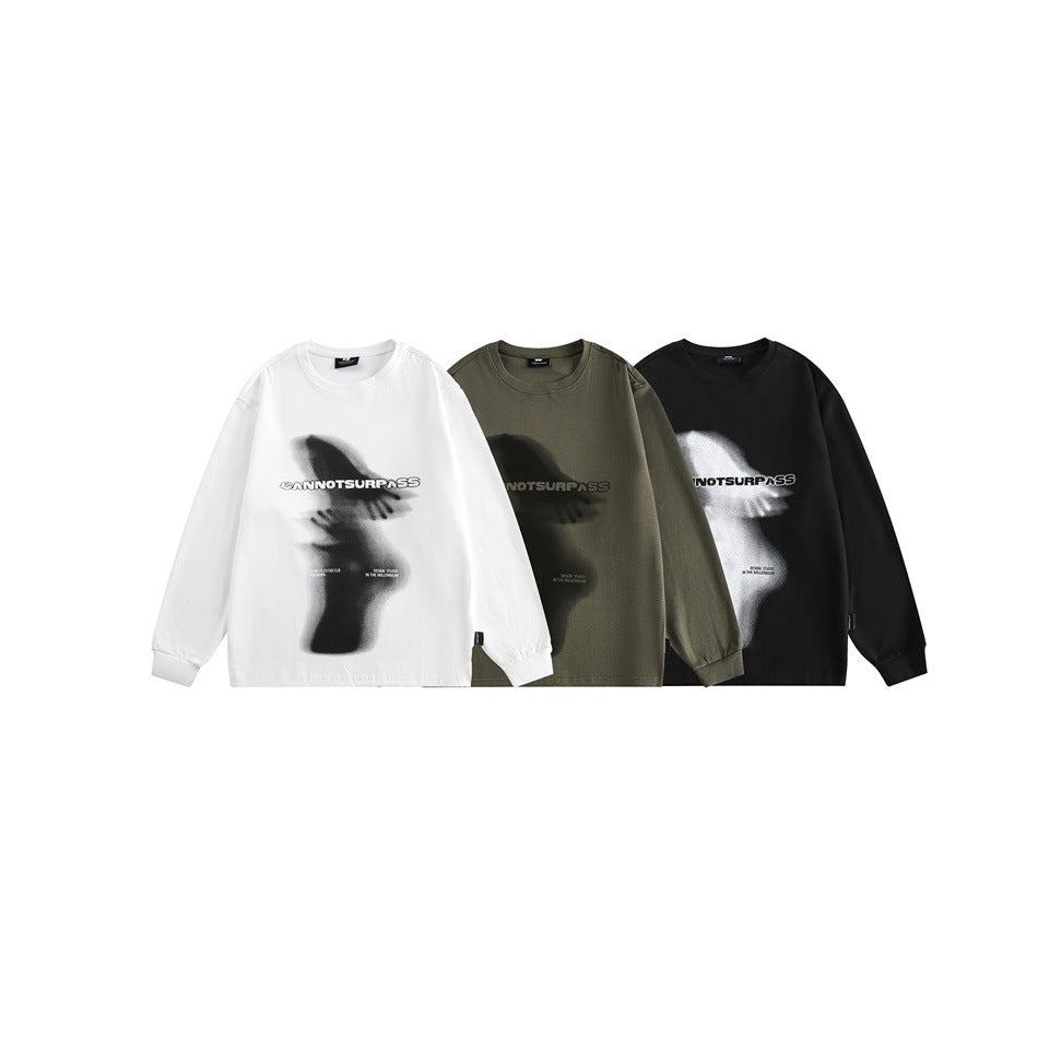 Unisex Oversize-Longsleeve shirt with surreal photo print and ribbed cuffs Chichicherry