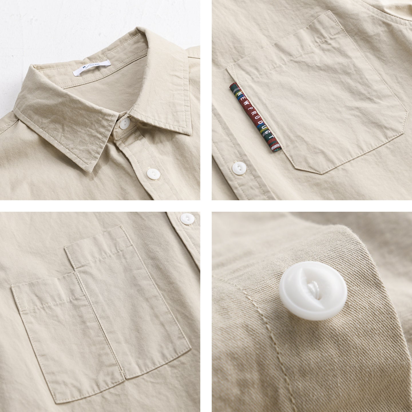 Men's Lightweight Cotton Overshirt with Double Chest Pockets and Kent Collar Chichicherry