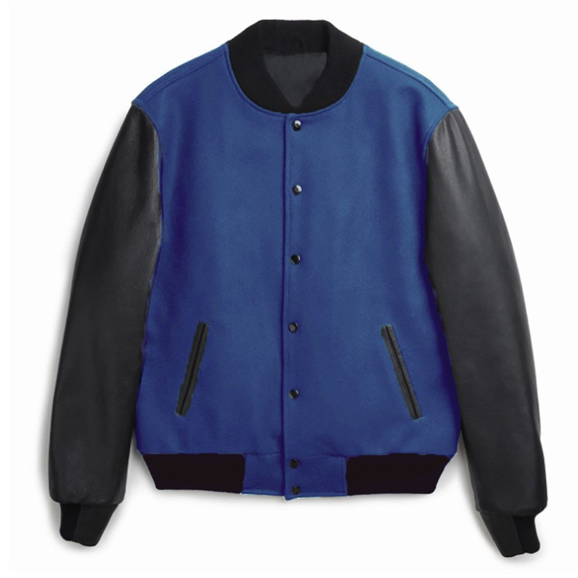 Men's varsity bomber jacket in college style with wool body and leather sleeves Chichicherry