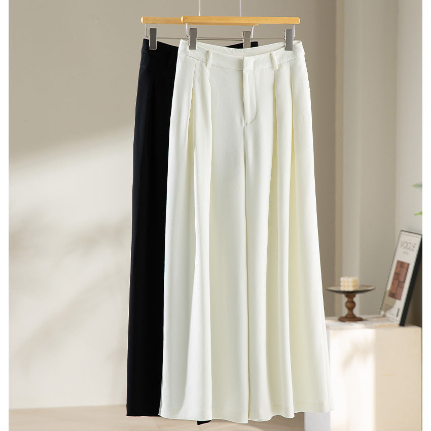 Women Wide High-Waist Trousers with Pleats and Culotte Silhouette Chichicherry