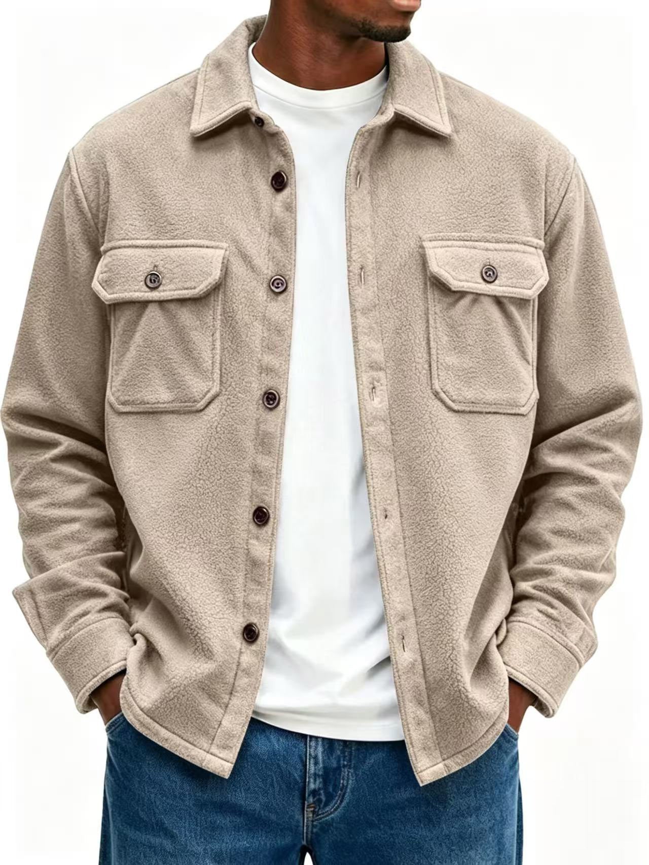 Men's fleece overshirt with chest pockets and shirt collar Chichicherry