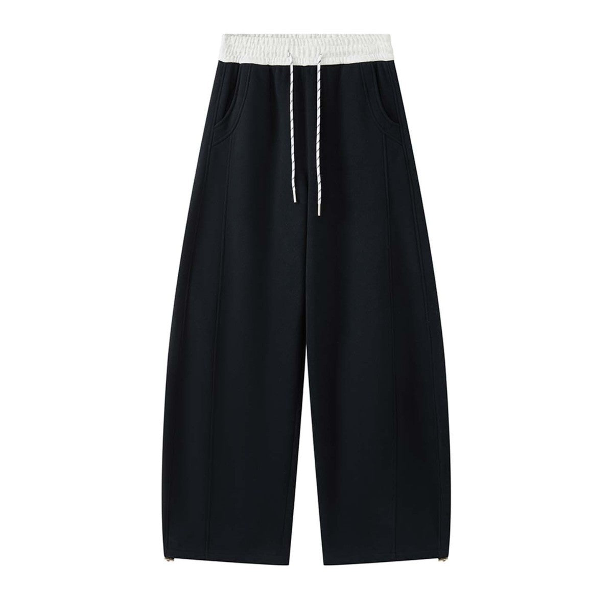 Women's Casual Sweatpants in Palazzo Cut with High Waist, Drawstring and Side Pockets Chichicherry