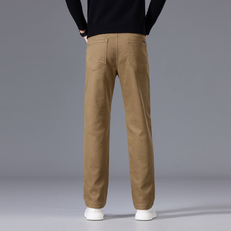 Men's straight-cut cotton chino pants with comfort waistband and side pockets Chichicherry