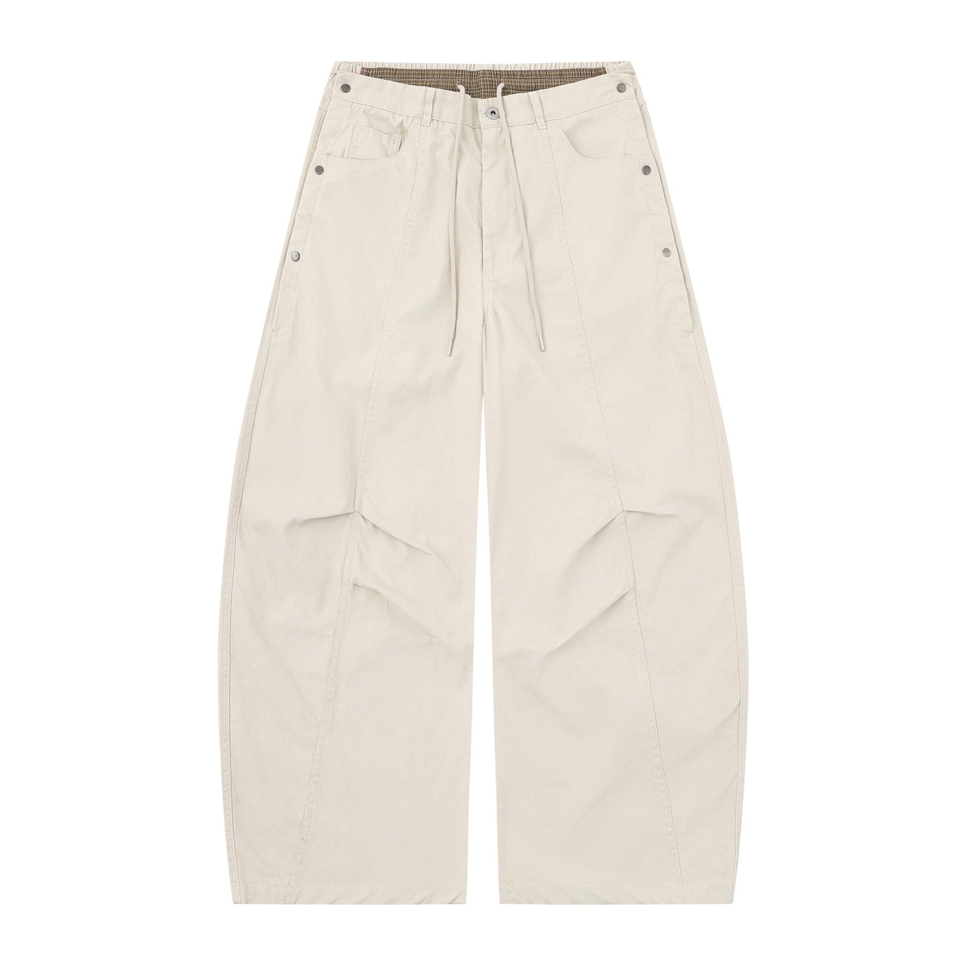 Women's Wide Culotte Trousers with Elastic Drawstring Waistband and Cargo Details Chichicherry