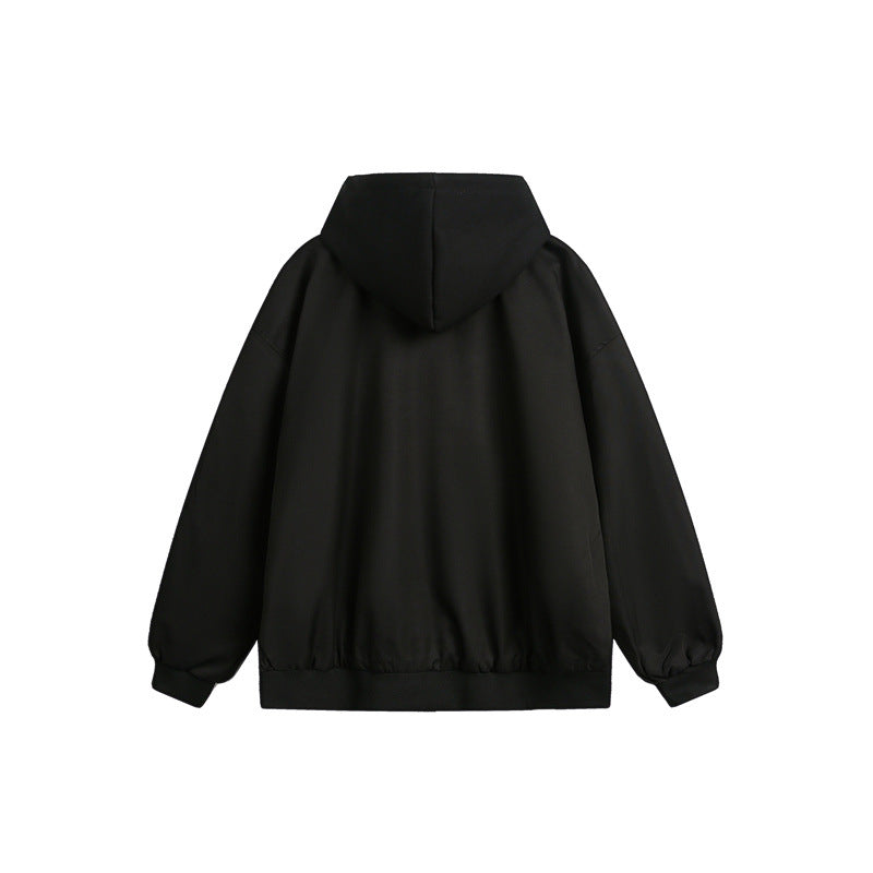 Unisex Boxy Bomber Jacket with integrated hood layer and multifunctional pockets Chichicherry