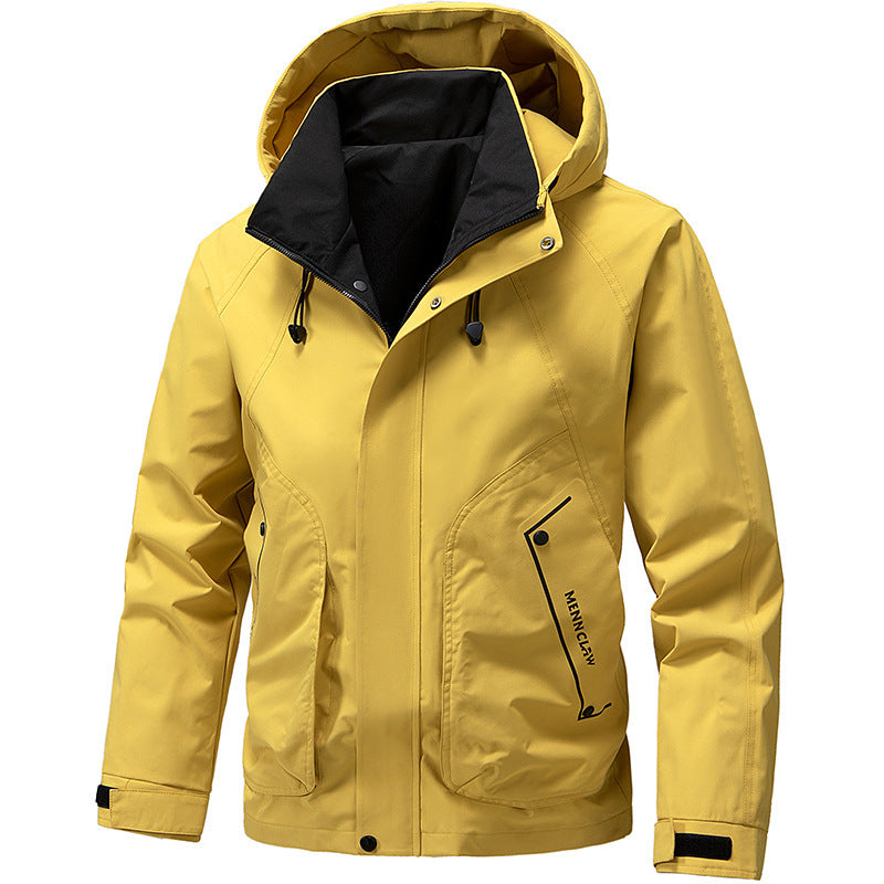 Men's technical hooded softshell jacket with adjustable hood and utility pockets Chichicherry