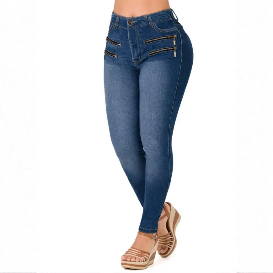 Women's Sculpting Skinny Jeans with High Waist, Push-Up Cut and Super Stretch Chichicherry
