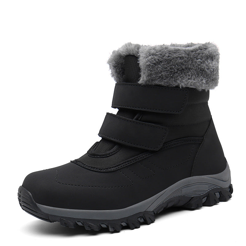 Women's Warm Winter Ankle Boots with Teddy Lining and Velcro Chichicherry