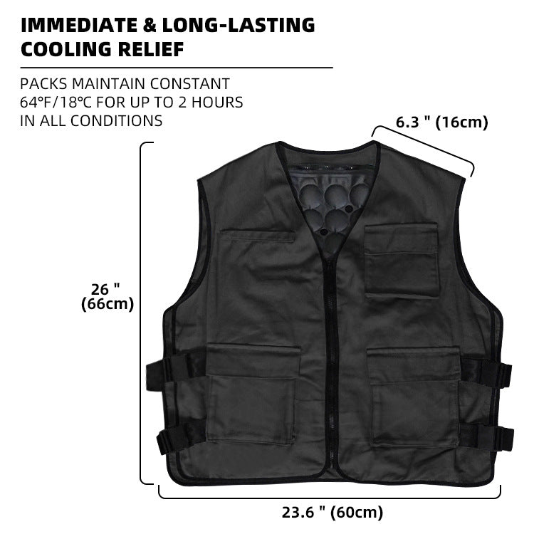 Unisex nan cooling gel vest with removable cooling pads and adjustable side buckles Chichicherry