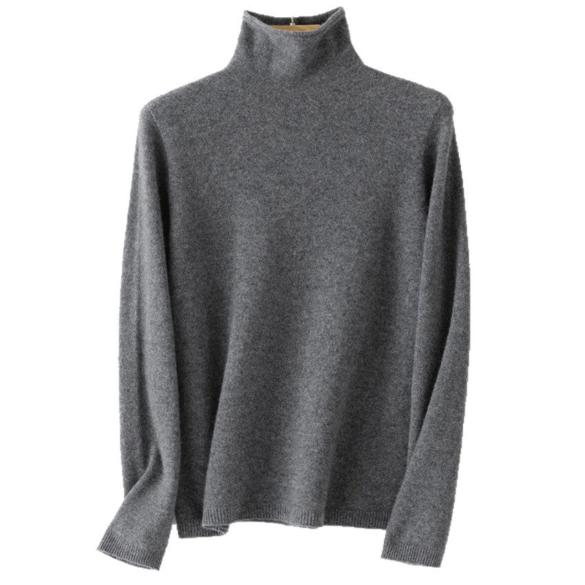 Women's fine turtleneck sweater made of cashmere blend with slim silhouette Chichicherry