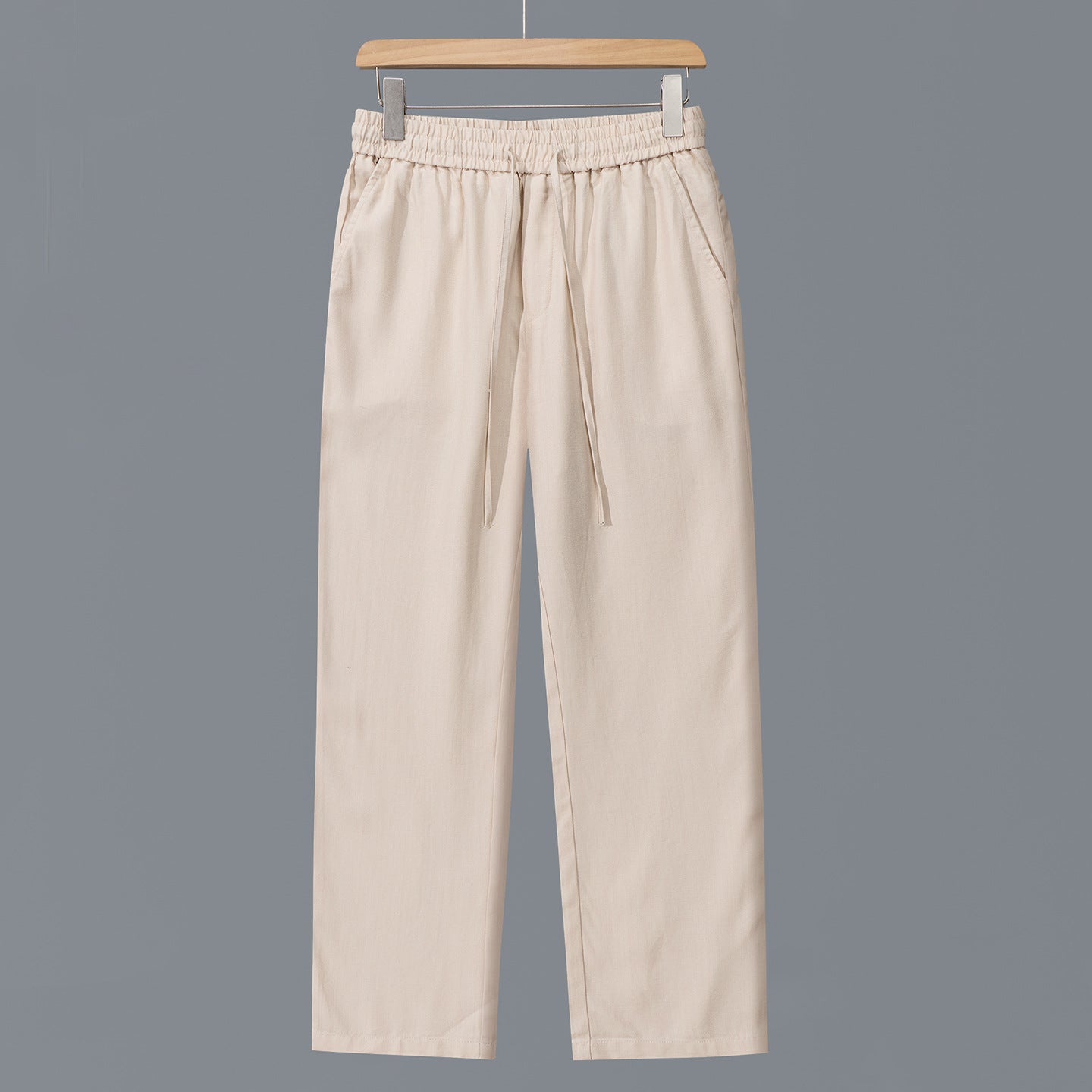 Men's Casual Cotton Chino with Elastic Waistband and Drawstring Chichicherry