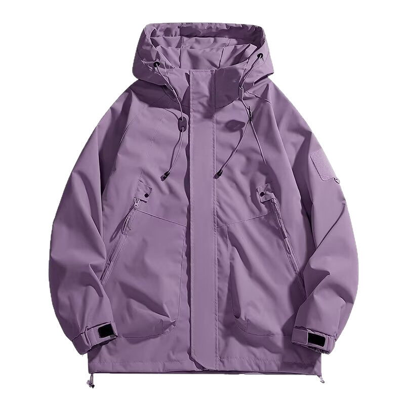 Men's Urban Utility Softshell Parka with Drawstring, Velcro Sleeves and Concealed Zippers Chichicherry
