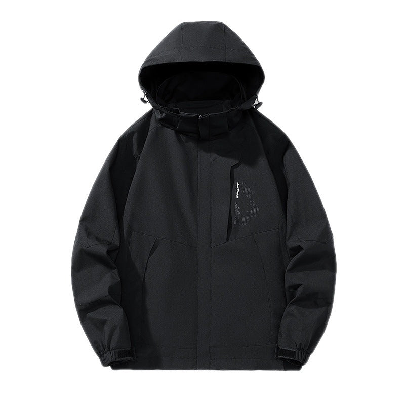 Men's Lightweight Hooded Softshell Jacket with Windproof Membrane and Minimalist Urban Cut Chichicherry