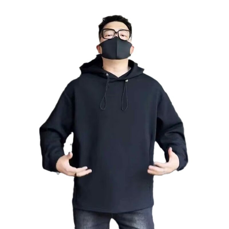 Herren Oversized Kapuzenpullover mit Dropped-Shoulder, schwerer Baumwollmischung und minimalistischer Silhouette Chichicherry