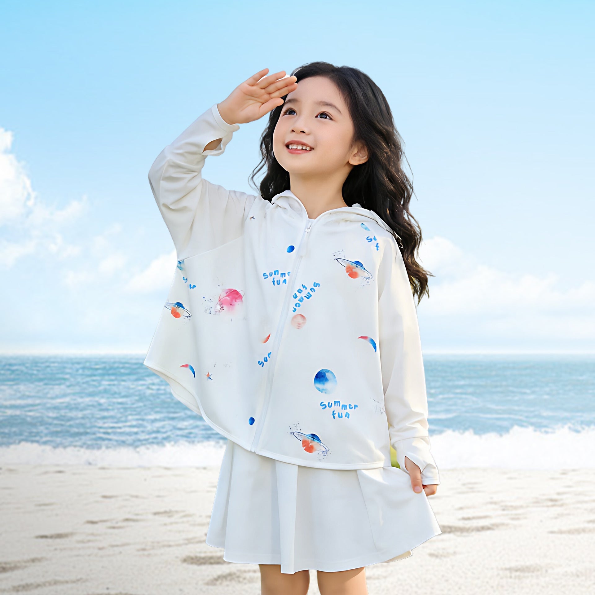 Ladies nan lightweight UV protection hoodie with integrated face mask and thumb hole Chichicherry