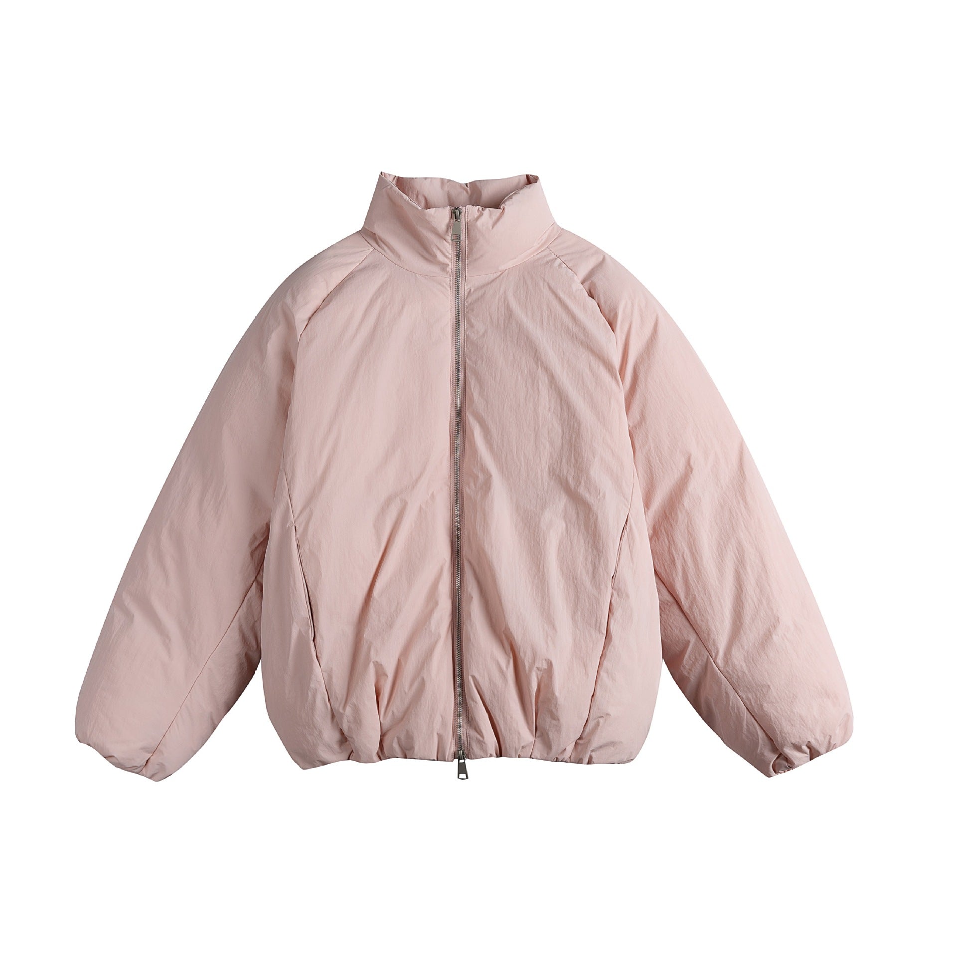 Unisex Oversized Padded Jacket with High Stand-Up Collar and Two-Way Zipper Chichicherry