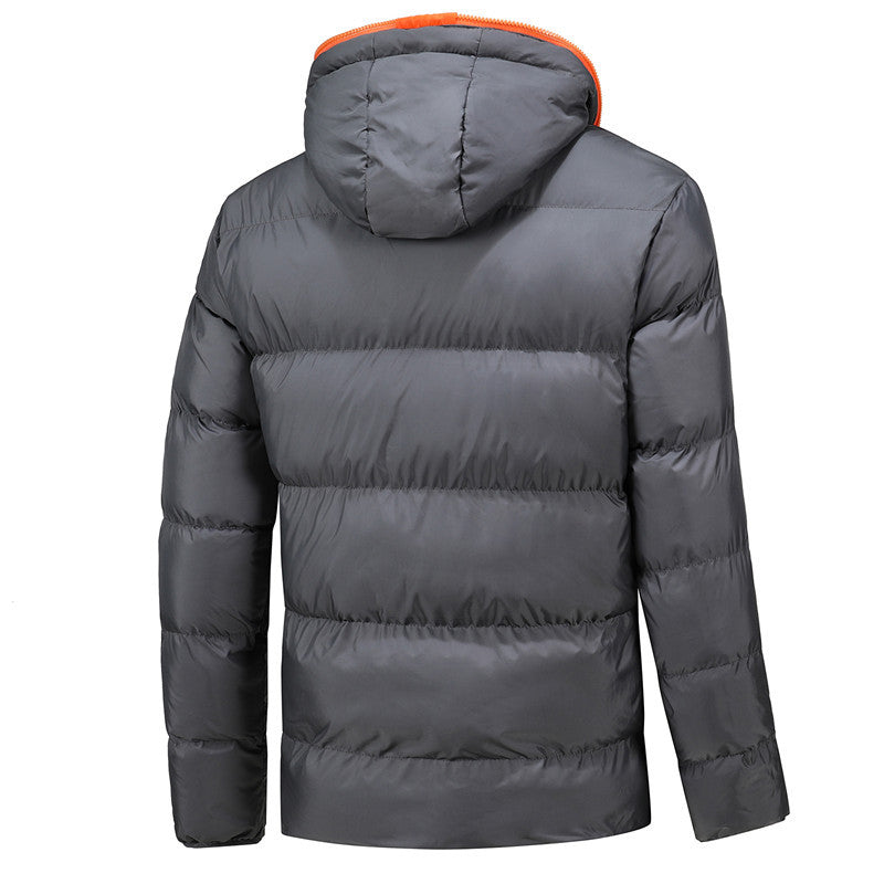 Men's Lightweight Thermal Padded Jacket with Hood windproof surface and contrast zipper Chichicherry
