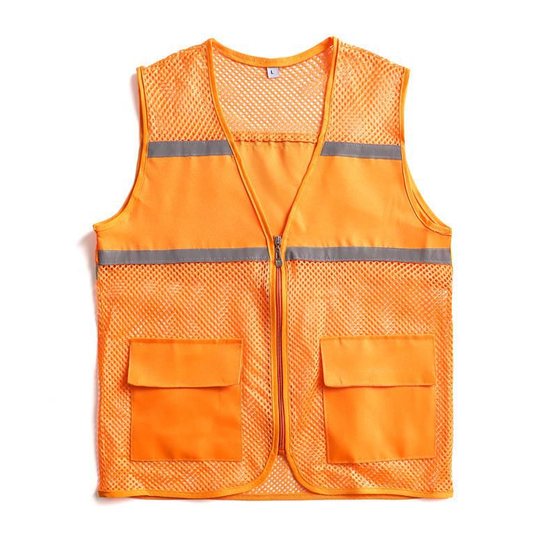 Unisex Visible Utility Vest with Breathable Mesh, Reflective Straps and Generous Front Pockets Chichicherry