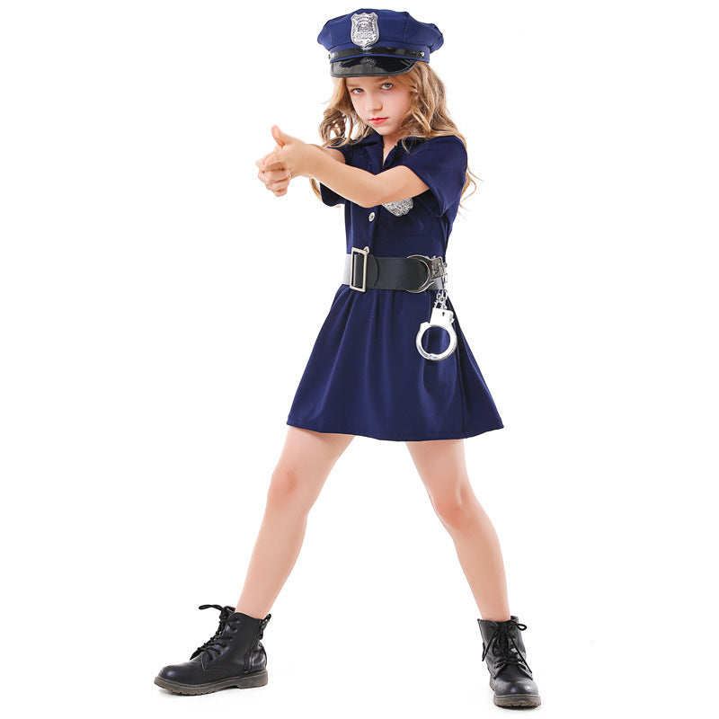Girls Police Costume with Skirt and Stylish Accessories Chichicherry