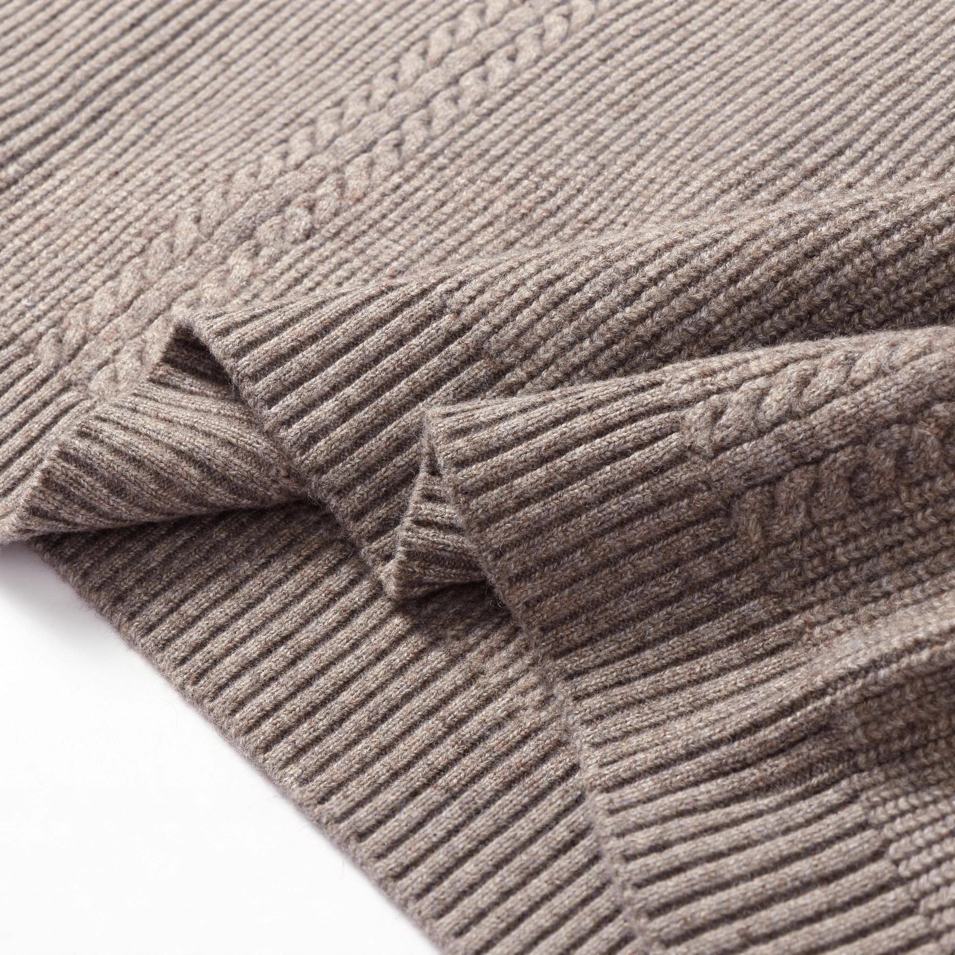 Unisex knitted sweater with Henley button placket and cable pattern Chichicherry