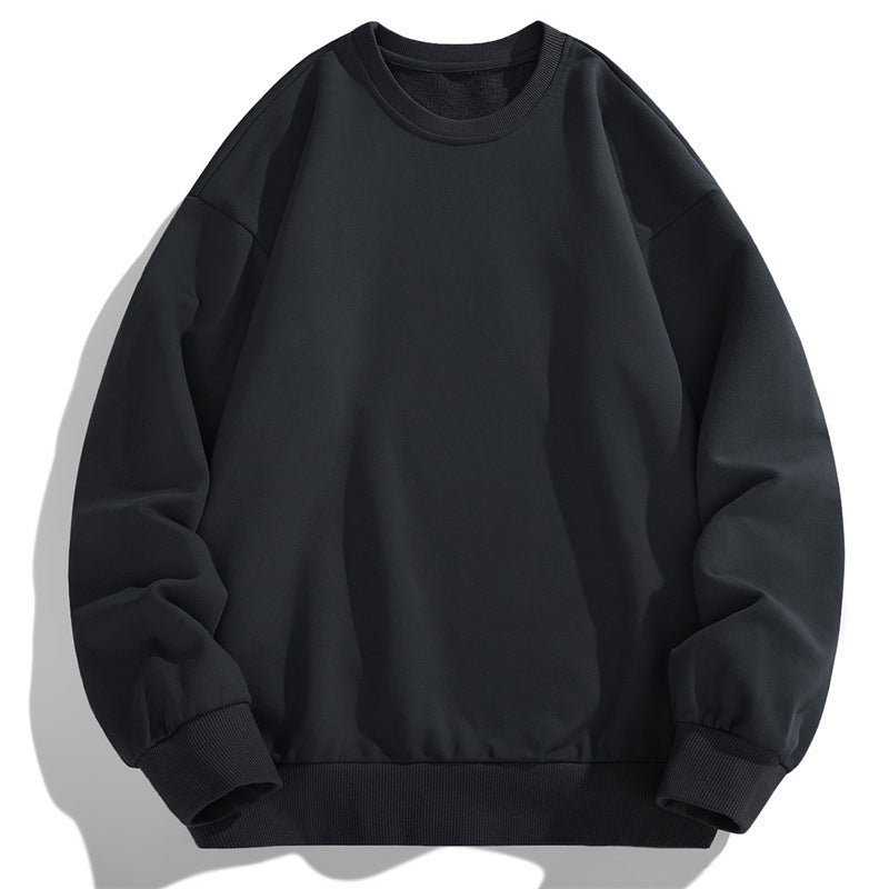 Men's Oversize Crew Neck Sweatshirt with Ribbed Cuffs and Dropped Shoulder Cut Chichicherry